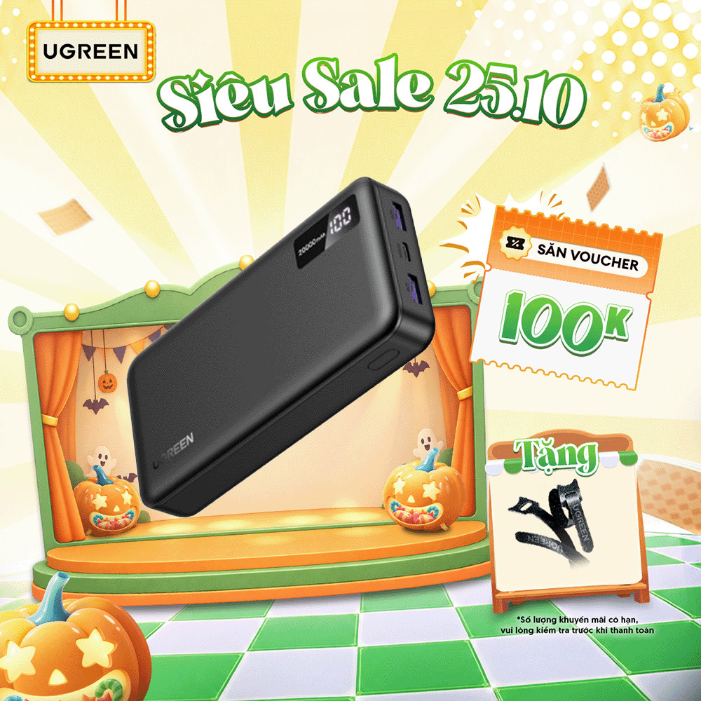 Pin sạc dự phòng 10000mAh/20000mAh Ugreen | Sạc nhanh 2 chiều 20W/30W | BH 18 tháng 1 đổi 1 | 25742 25683 95424B