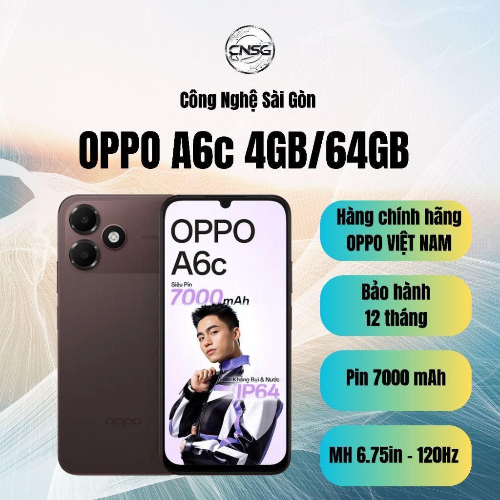[COMBO 3 MÁY] Điện thoại OPPO A6c 4GB/64GB - siêu pin 7000mAh - hàng chính hãng
