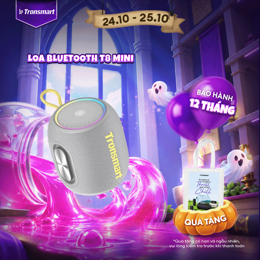 [MỚI] Loa Bluetooth Tronsmart T8 MINI |  Công suất 15W | Sử Dụng Đến 18h | Âm Thanh 360° | Bảo Hành 12 Tháng