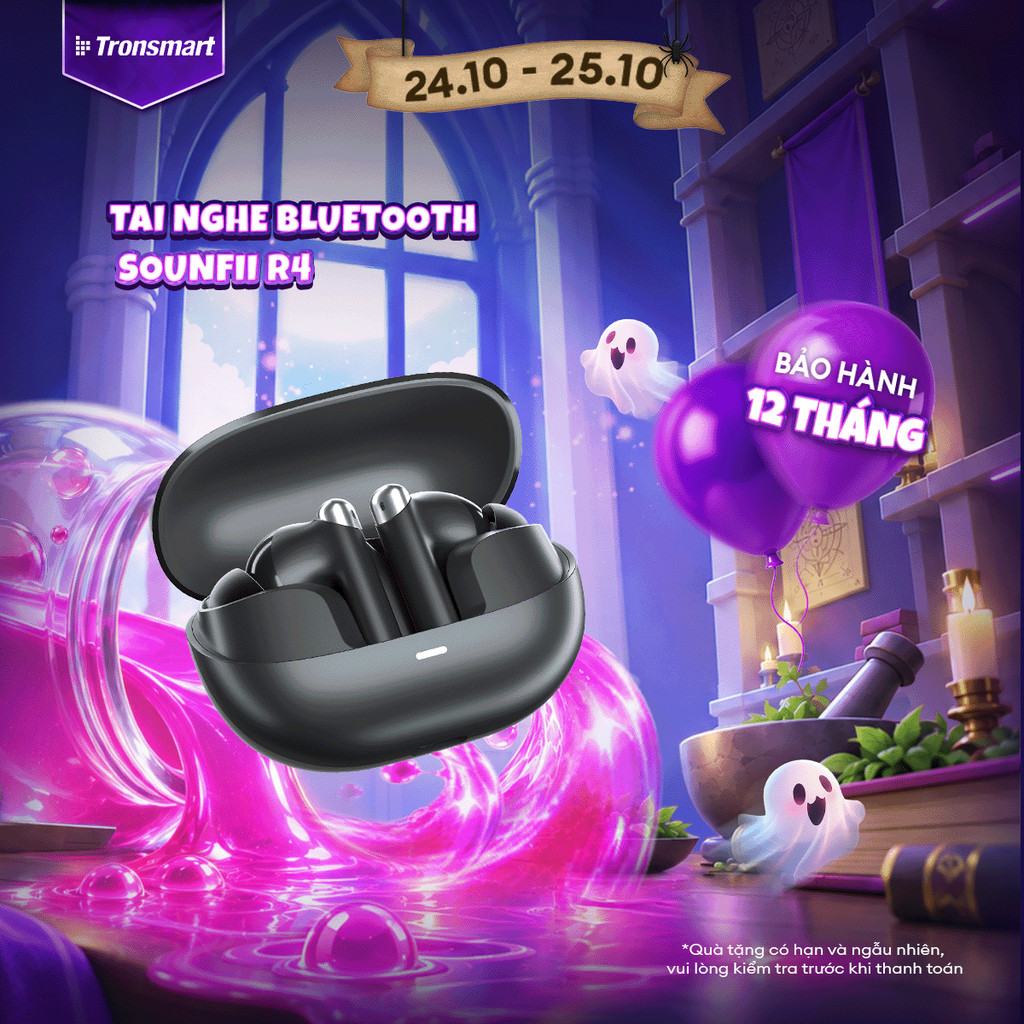 Tai Nghe Nhét Tai Tronsmart SOUNFII R4 | ENC Chống Ồn | Chơi Nhạc Đến 28H | Bluetooth 5.3 | Bảo Hành 12 Tháng