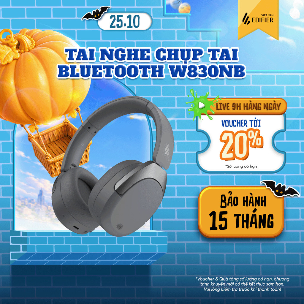 Tai Nghe Bluetooth Chụp Tai EDIFIER W830NB | Chống Ồn Chủ Động | Thời Gian Sử Dụng Tới 96H | Bảo Hành 15 Tháng