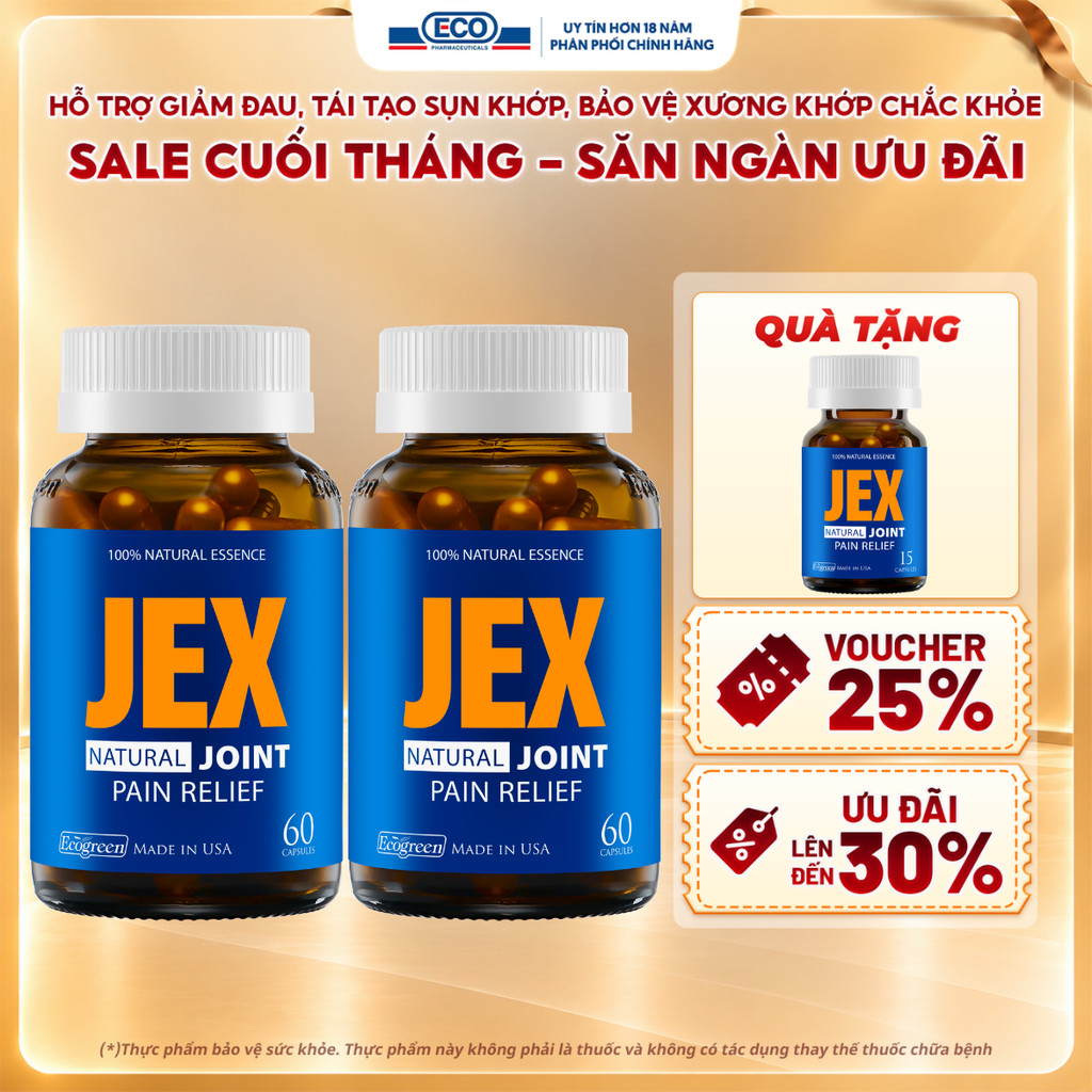Viên Uống Xương Khớp JEX Hỗ Trợ Giảm Đau Xương Khớp Và Tái Tạo Sụn Khớp Chính Hãng Từ Mỹ