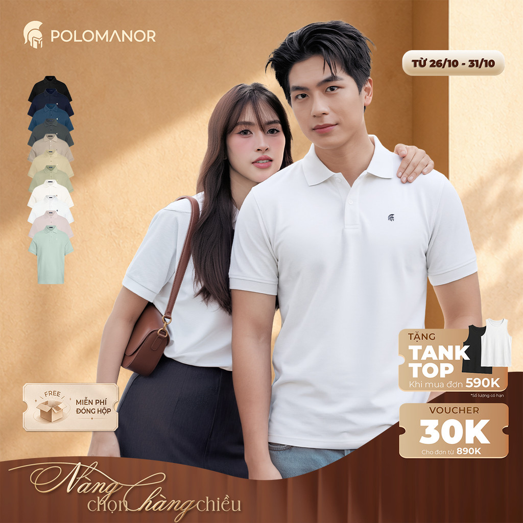 [BEST SELLER] Áo polo nam BASIC SYMBOL, POLO QUỐC DÂN vải cá sấu cotton interlock - POLOMANOR