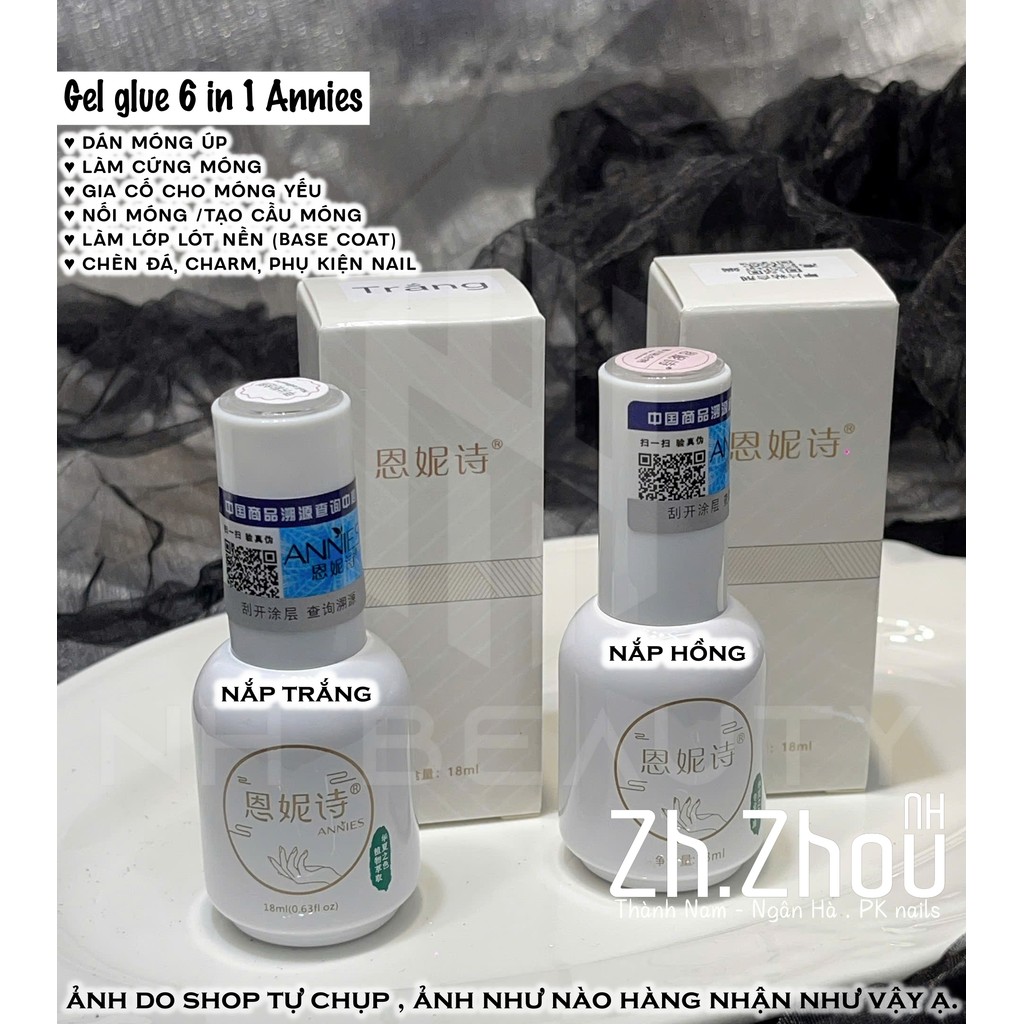 Glue gel úp móng , ẩn phụ kiện , làm cứng móng 3 trong 1 ANNIES chính hãng, gel úp móng
