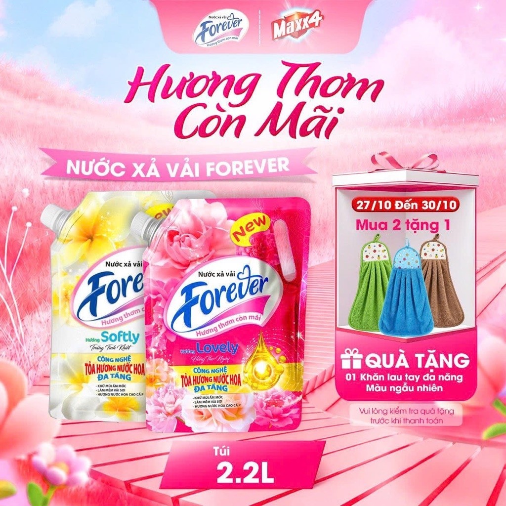 Nước xả vải Forever 2.2L - Hương Nước Hoa Thơm Đến 7 Ngày