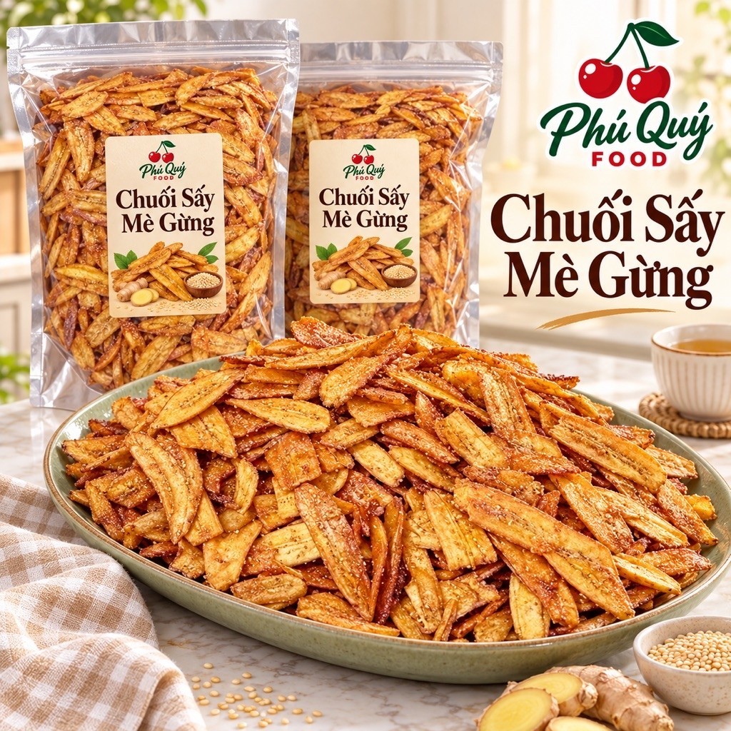 Chuối Chiên Giòn Mè Gừng Giòn Tan  [CÓ BÁN SỈ] , [Loại Đặc Biệt] Hàng ngon nhà làm
