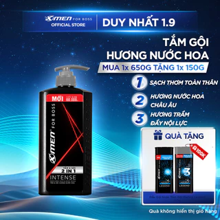 Combo Tắm Gội X-Men for Boss Intense 2IN1 650g và Tắm gội dưỡng 3in1 Legend / Dầu gội Legend 150G