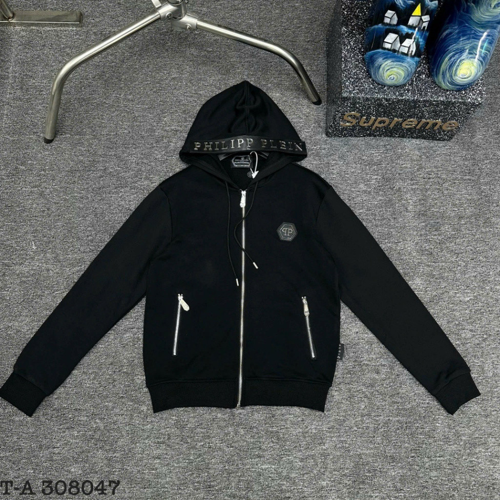 Áo Hoodie Philip Khóa Zip In Hình Hai Mặt Siêu Chất - Áo Hoodie Zip Nỉ Nam Thêu Họa Tiết Đầu Lâu Cực Chất New 2025