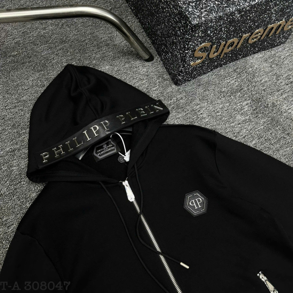 Áo Hoodie Philip Khóa Zip In Hình Hai Mặt Siêu Chất - Áo Hoodie Zip Nỉ Nam Thêu Họa Tiết Đầu Lâu Cực Chất New 2025