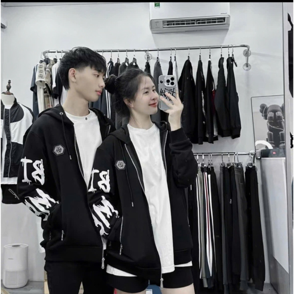 Áo Khoác Philip Plein Cá Mập Logo Thêu Nổi Chất Nỉ Tàu Dày Dặn Cao Cấp Cực Ấm Form Chuẩn Dễ Phối Đồ Hottrend New 2025