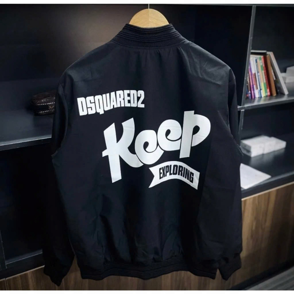 🔥HOT🔥Áo Khoác Bomber Dsquared2 Hàng Chính Hãng 2 Lớp Khóa Zip Bạc-Full Mẫu Áo Gió DSQ2 Cao Cấp Đủ Size New 2025