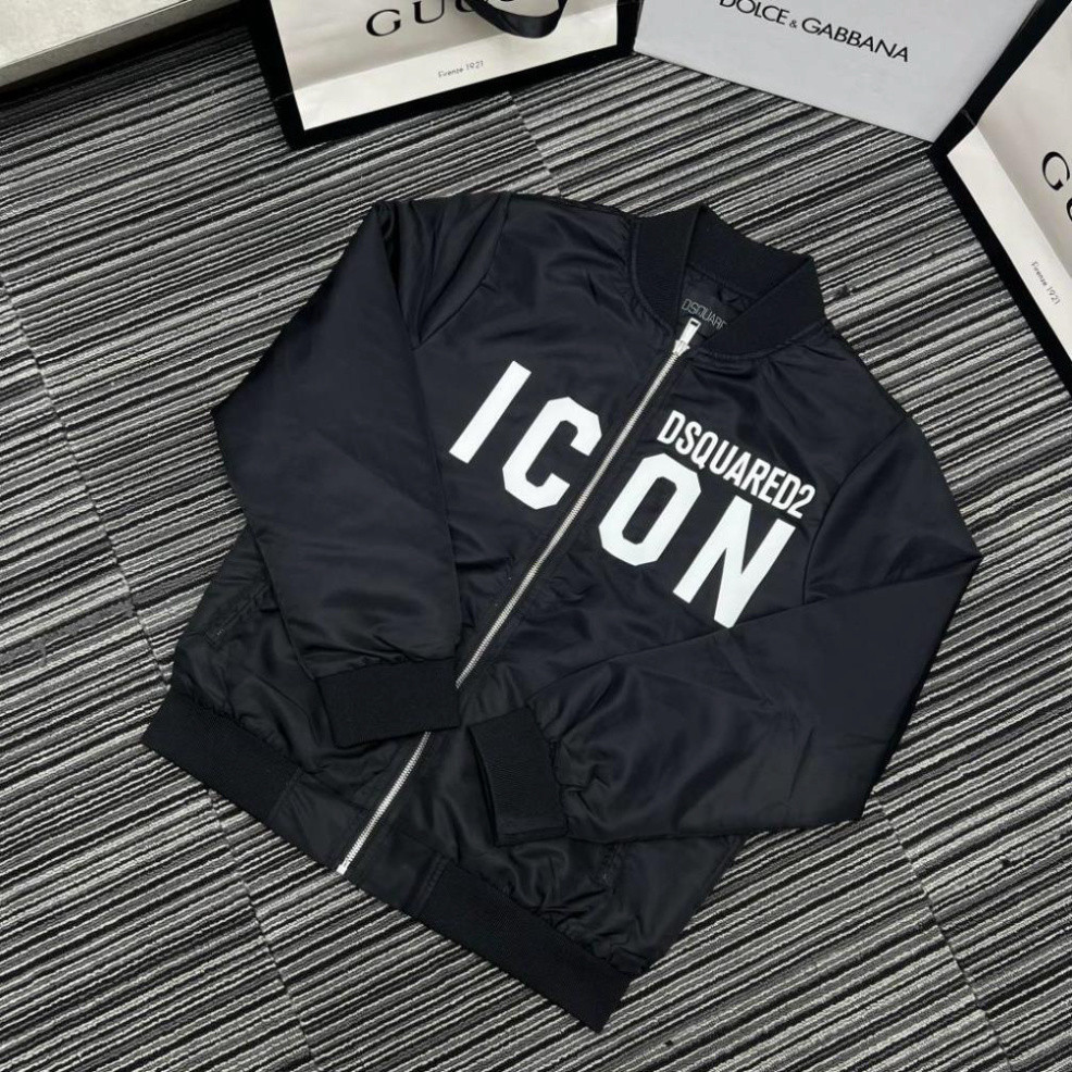Áo khoác bomber DSQ2 ICON hàng 2 lớp khóa zip nam nữ-áo bomber ICON siêu đỉnh 2 lớp New 2025