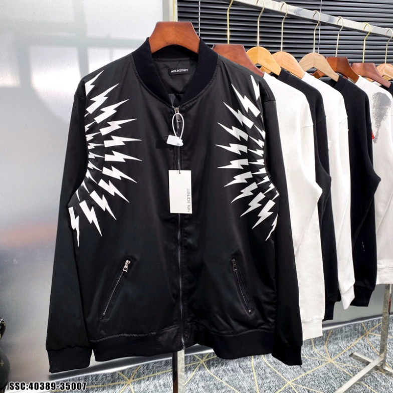 Áo khoác bomber tia sét cực hot-áo bomber tia sét neil barret hàng chính hãng cao cấp New 2025