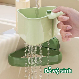 (NÂNG CẤP) Rổ Lọc Rác Bồn Rửa Chén Hút Chân Không Nắp Xả Tự Động, Giá Đựng Đồ Rửa Bát, Kệ Đựng Đồ Nhà Tắm - Ngói LR04