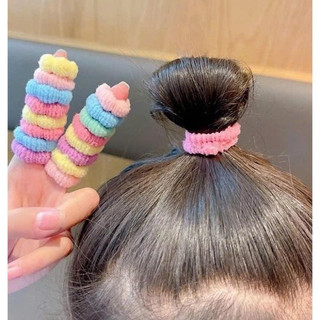 Gói 500 chun buộc tóc thun cột tóc len xù màu sắc tươi sáng đáng yêu cho bé 🌸🌸🌸