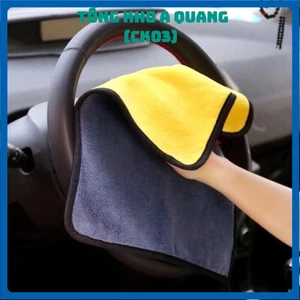 KHĂN LAU ĐA NĂNG SIÊU THẤM VÀNG XÁM - Khăn Lau Kính Mềm Mại Không Xù Lông,Khăn Vàng Xám Lau Xe Ô Tô 2 Lớp