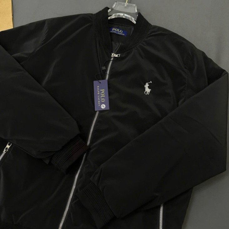 Áo Khoác Bomber Gió Nam Nữ RLX Thêu Logo Ngựa Chiến Binh Ngực - Áo Khoác Bomber Zip Bạc Dầy Dặn 2 Lớp Cao Cấp Boy Phố Ne