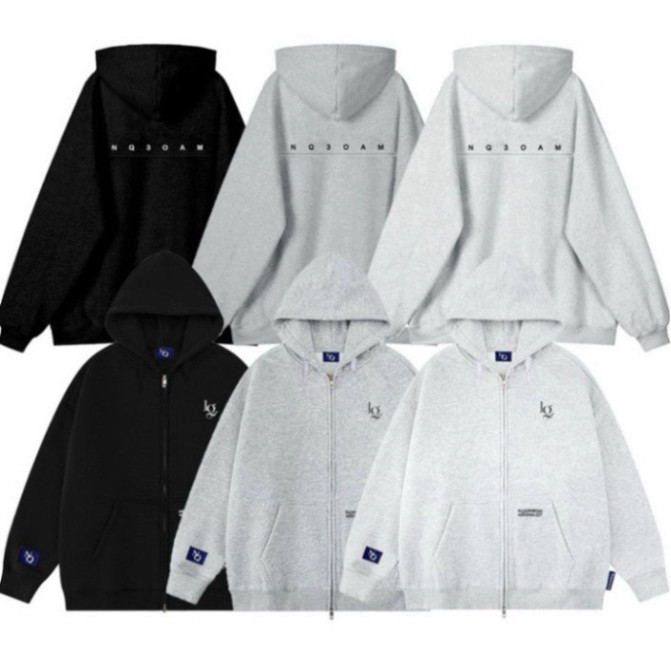Áo Hoodie Zip Nỉ Bông Thêu Chữ NQ30AM Form Rộng Nam Nữ Unisex , Áo Khoác Nỉ Phong Cách Hàn Quốc New 2025