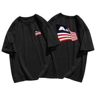 ÁO THUN cổ tròn , Hoạ Tiết  Aa LÁ CỜ MỸ , MẪU MỚI FROM unisex NAM NỮ style đường phố New 2025