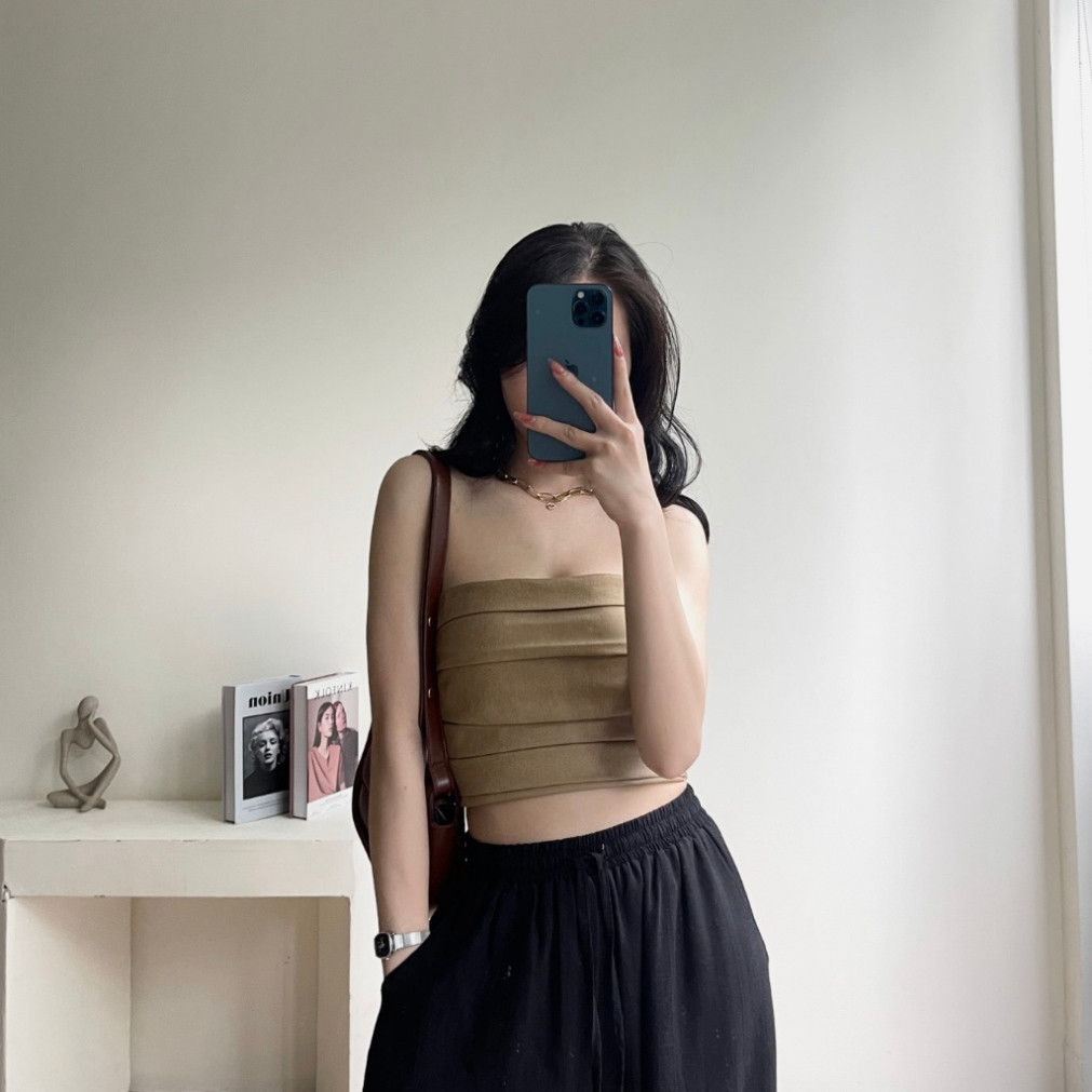 Áo Quây Jean Xếp Ly, Áo Ống Chun Sau Lưng Miha Studio