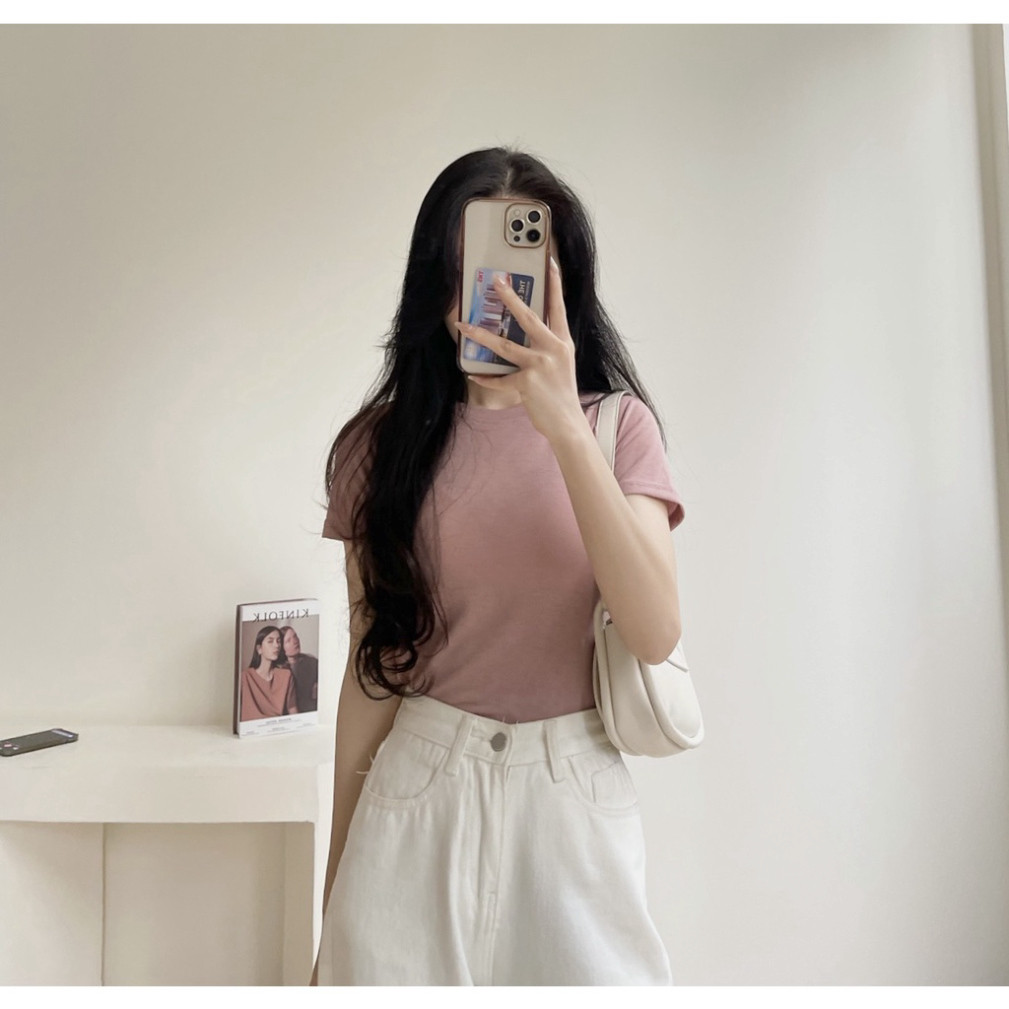 XẢ HÀNG Áo thun len mỏng form <45kg dáng vừa mềm mỏng siêu mát Miha Studio
