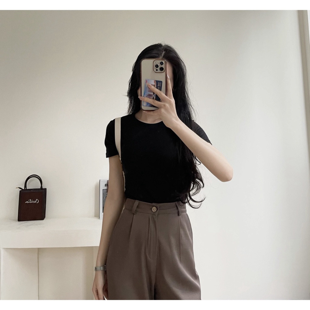 XẢ HÀNG Áo thun len mỏng form <45kg dáng vừa mềm mỏng siêu mát Miha Studio