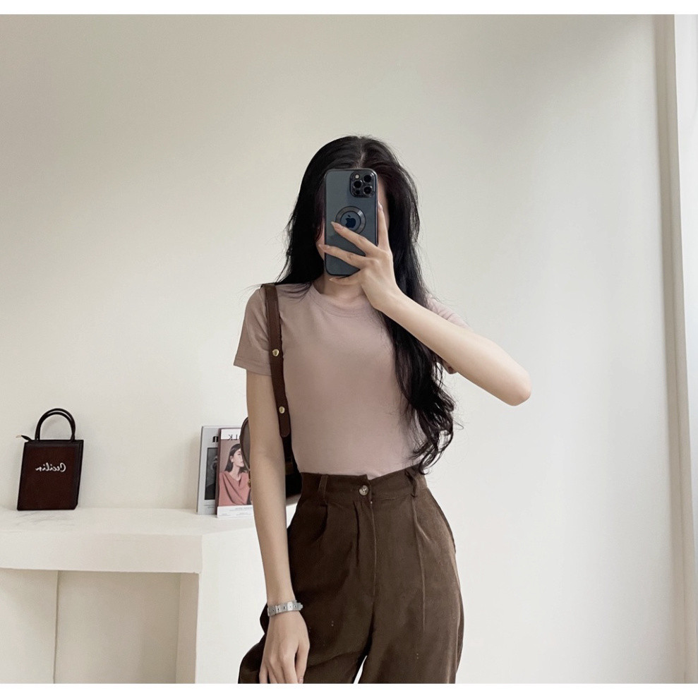 XẢ HÀNG Áo thun len mỏng form <45kg dáng vừa mềm mỏng siêu mát Miha Studio