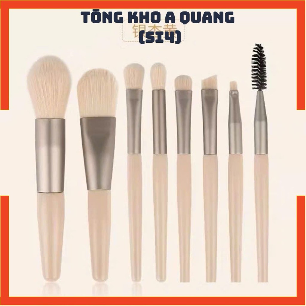 Set 8 Cọ Trang Điểm Lông mềm Siêu Mini Du Lịch Màu Macaron Dịu Dàng Dễ Mang Theo