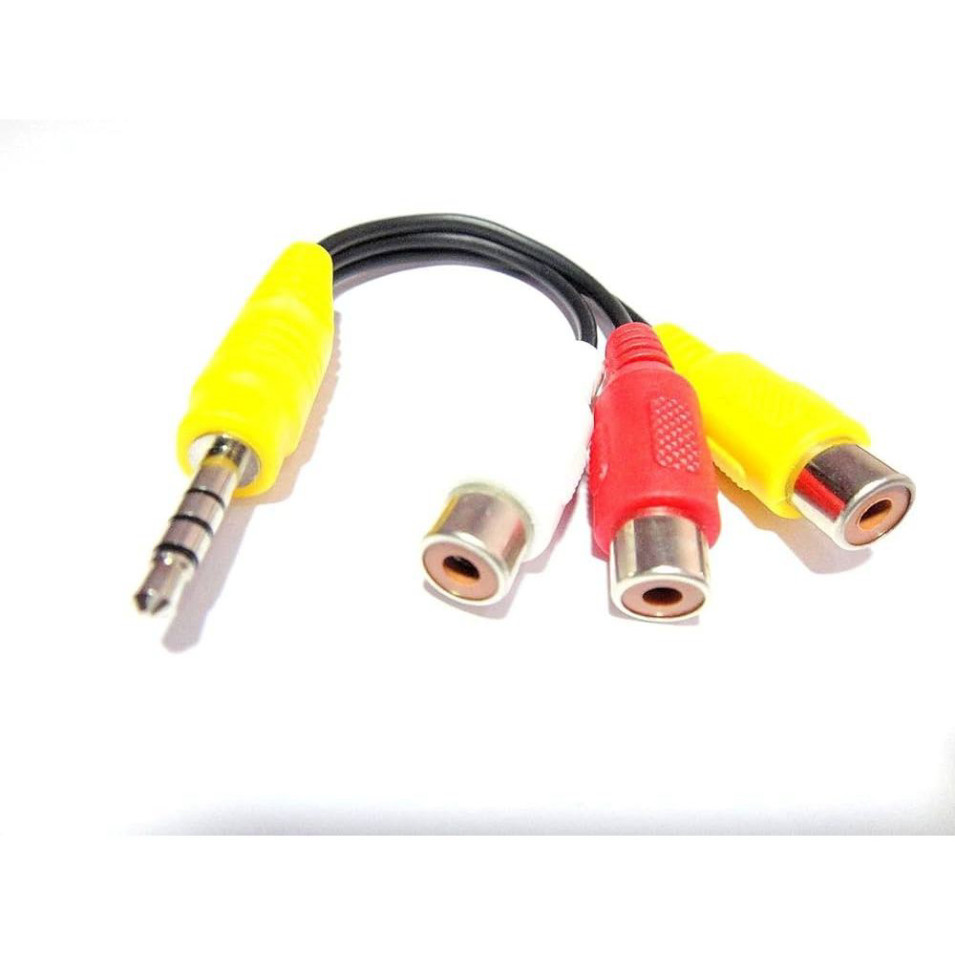 Dây chia 1 đầu 3.5mm đực sang 3 đầu bông sen AV RCA cái 1 đường hình 2 đường tiếng 18Cm dùng cho TV box android
