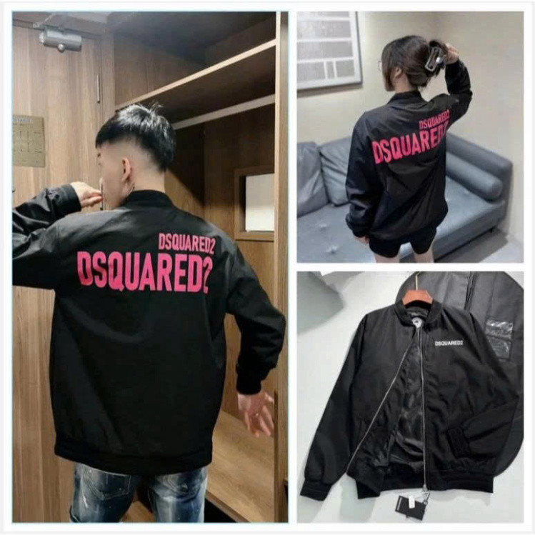 Áo Khoác Gió Nam Dsq In Chữ Trước Sau,  Áo Khoác Bomber Nam Nữ  Chất gió 2 lớp  Boy Phố Đẹp Đỉnh Boy Phố 2025