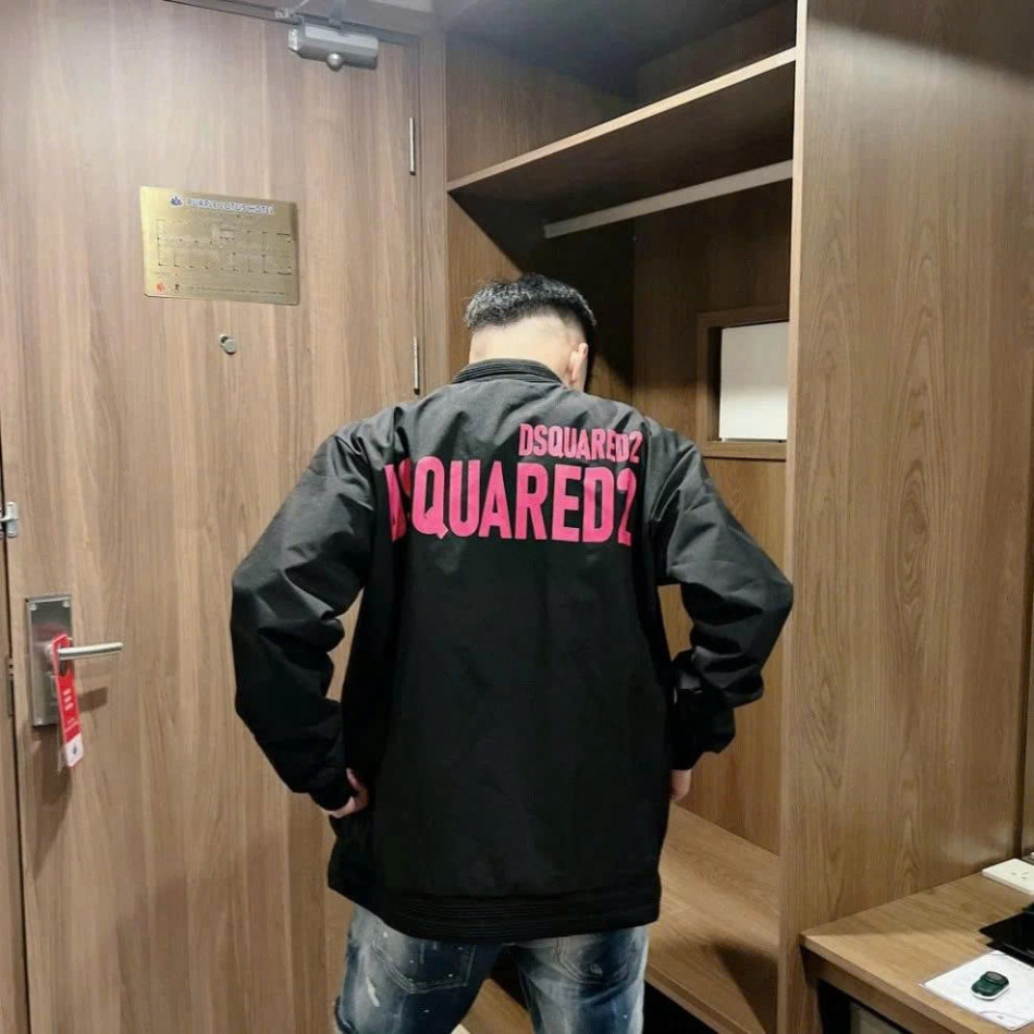 Áo Khoác Gió Nam Dsq In Chữ Trước Sau,  Áo Khoác Bomber Nam Nữ  Chất gió 2 lớp  Boy Phố Đẹp Đỉnh Boy Phố 2025