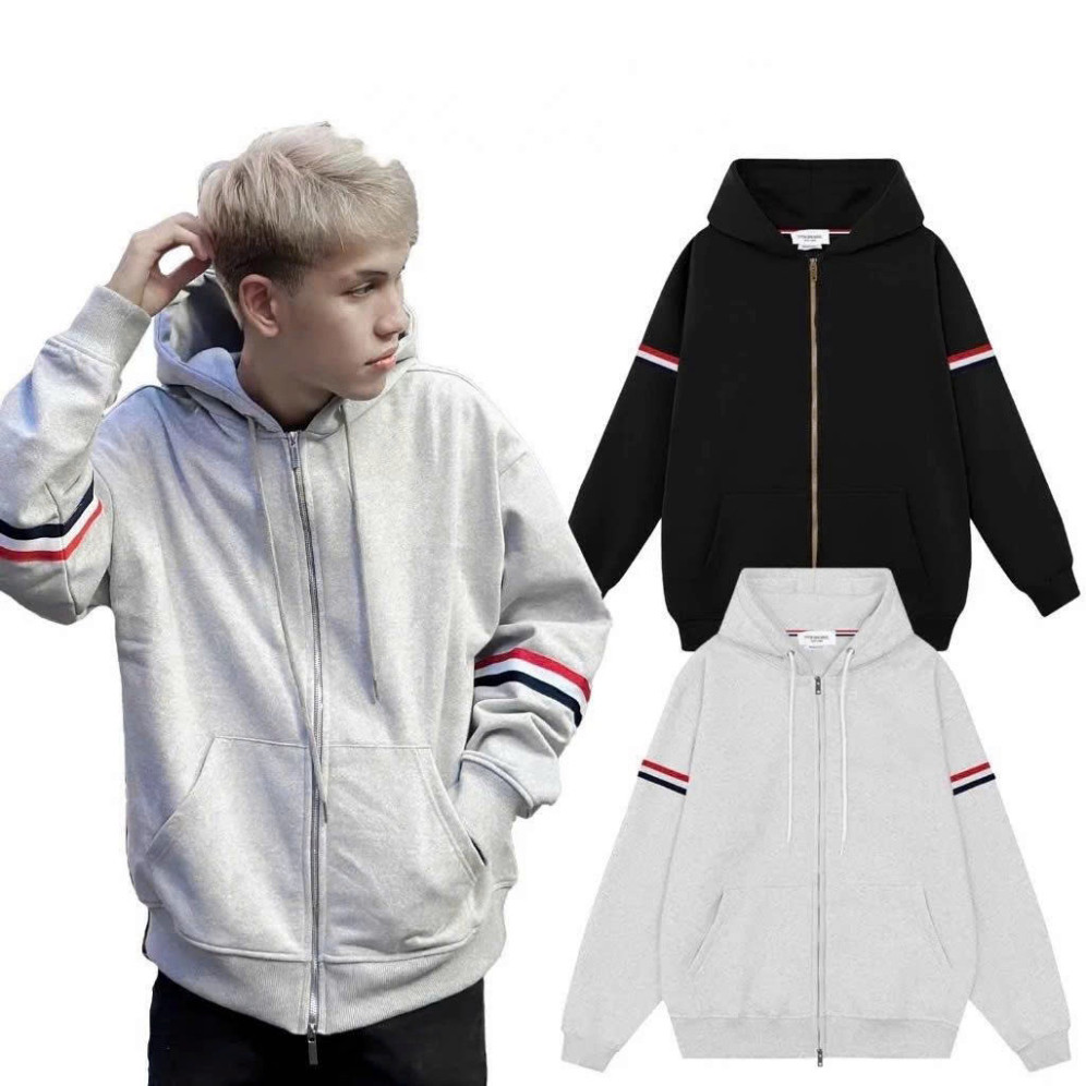 Áo Khoác Hoodie Zip  Nam Nữ  Phối 2 Viền Tay Siêu Chất - ,Vải Nỉ Chân Cua Dày Mịn  Thời Trang Unisex Boy Phố 2025