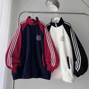 Áo Khoác Nỉ Nam Nữ Cổ Trụ In chữ Nariele 3 Sao Phối Màu Chất Nỉ Bông siêu hot Boy Phố 2025
