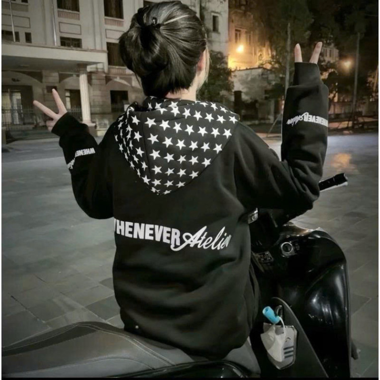 Áo Khoác Nỉ Hoodie Zip  In Sao Mũ Form Boxy - Chất Nỉ  Nam Nữ Form Rộng  Unisex Siêu Đẹp Boy Phố 2025