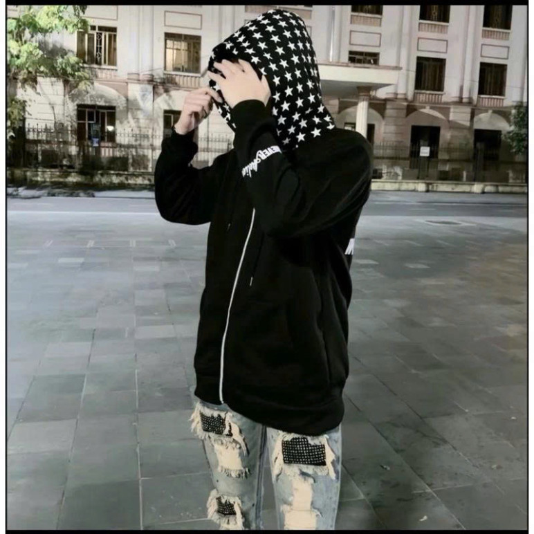 Áo Khoác Nỉ Hoodie Zip  In Sao Mũ Form Boxy - Chất Nỉ  Nam Nữ Form Rộng  Unisex Siêu Đẹp Boy Phố 2025