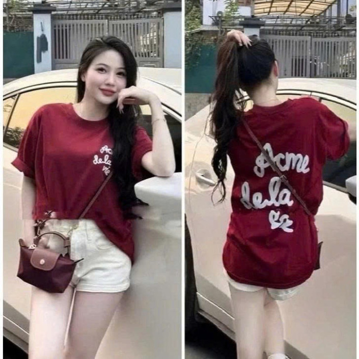 Áo thun  A.DH .L.V  Màu   Đỏ -- Áo phông Nam Nữ   from rộn chất cotton co giãn 2 chiều hót nhất 2025 Boy Phố 2025