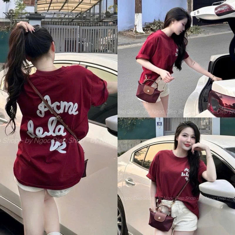 Áo thun  A.DH .L.V  Màu   Đỏ -- Áo phông Nam Nữ   from rộn chất cotton co giãn 2 chiều hót nhất 2025 Boy Phố 2025