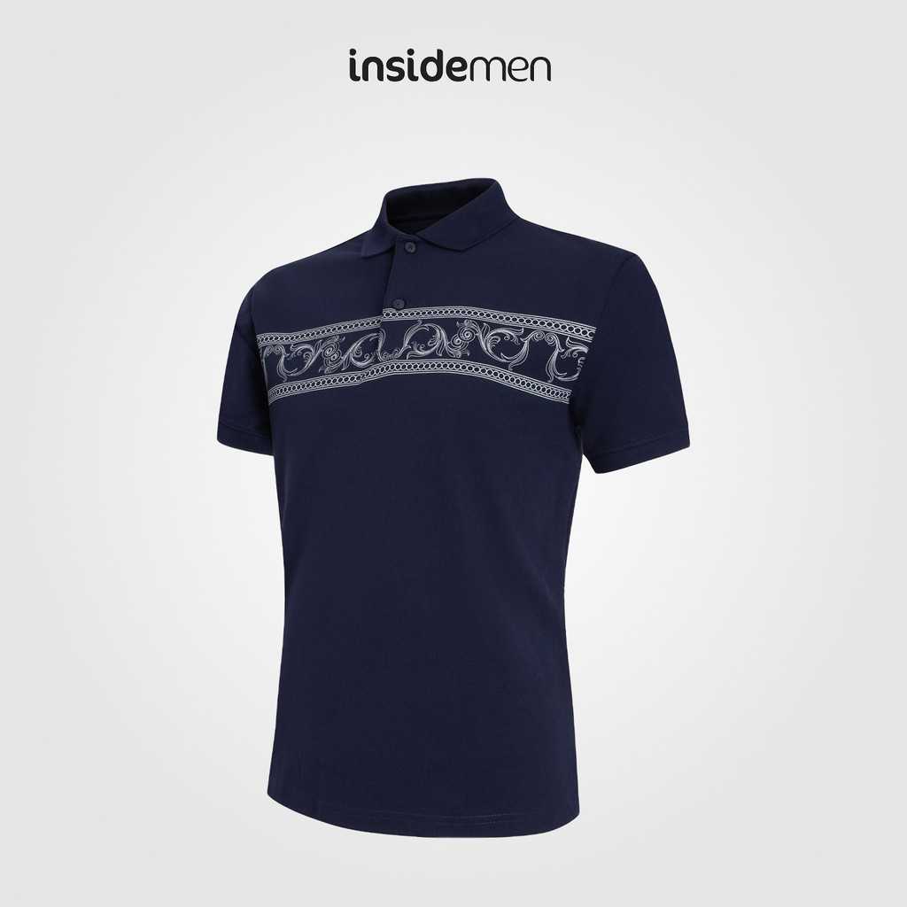 Áo thun nam mắt chim có cổ form chuẩn chất vải Cotton mềm mịn thoáng mát thương hiệu INSIDEMEN IPS005S3