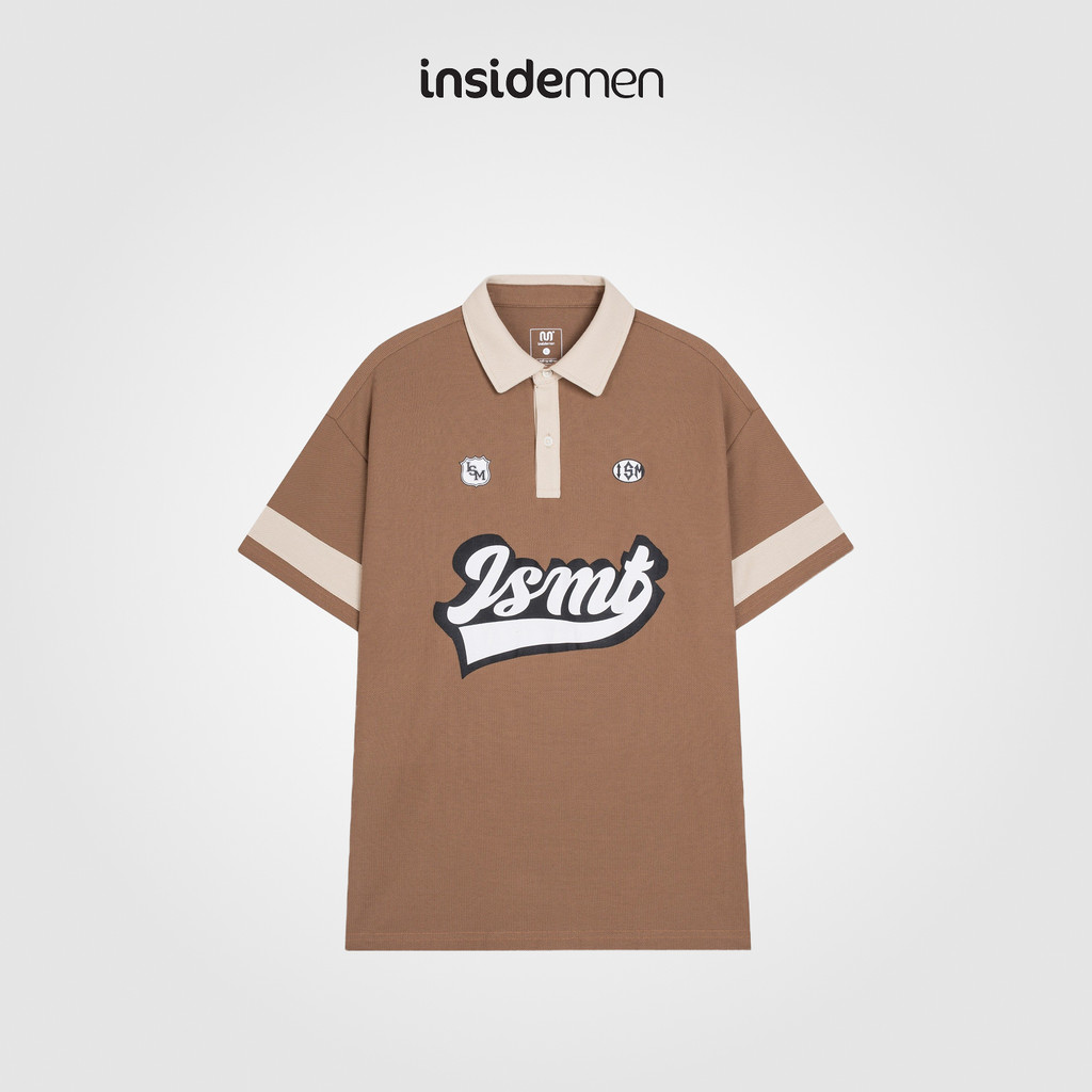 Áo Polo Unisex  INSIDEMEN Form Rộng Cổ Đẹp Chất Cotton Nam Nữ IPS086S3