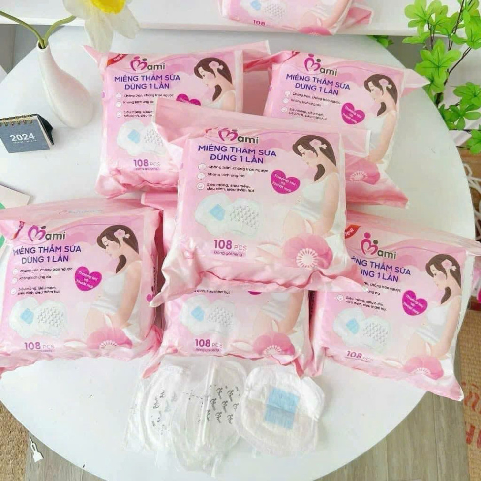 [Bịch to] Túi 108 miếng lót thấm sữa Mami mềm, êm, khô thoáng cho mẹ bé