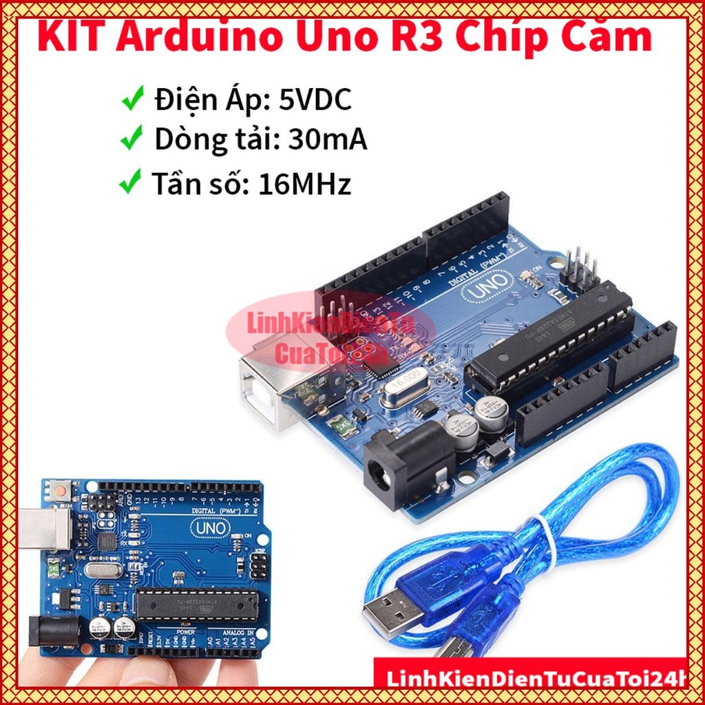 [RẺ VÔ ĐỊCH] KIT Arduino Uno R3 Atmega328P Chíp Cắm Có Kèm Dây Cáp, R3 ...