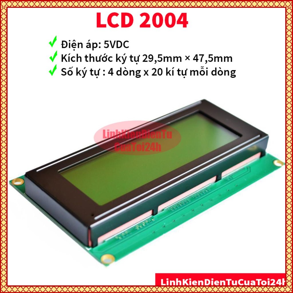 [RẺ VÔ ĐỊCH] Màn Hình LCD 2004 đã hàn I2C màu xanh lá điện áp 5VDC ...