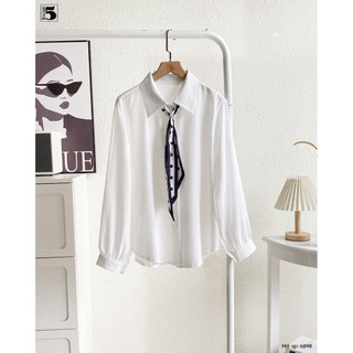 Áo sơ mi nữ dài tay chất lụa phối khăn cổ phong cách trẻ trung sang trọng công sở thời trang Twentyfive Fashion 6898