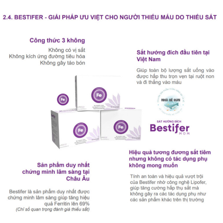 Chính Hãng -  Sắt bầu hướng đích Bestifer Mom và canxi sinh học Bestical X cho mẹ bầu sau sinh hỗ trợ giảm thiếu máu do