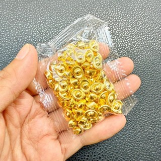 SỈ Túi 100 Thỏi Vàng Nhựa Xi Mạ Vàng , size 1 cm , Trang Trí Phụ Kiện