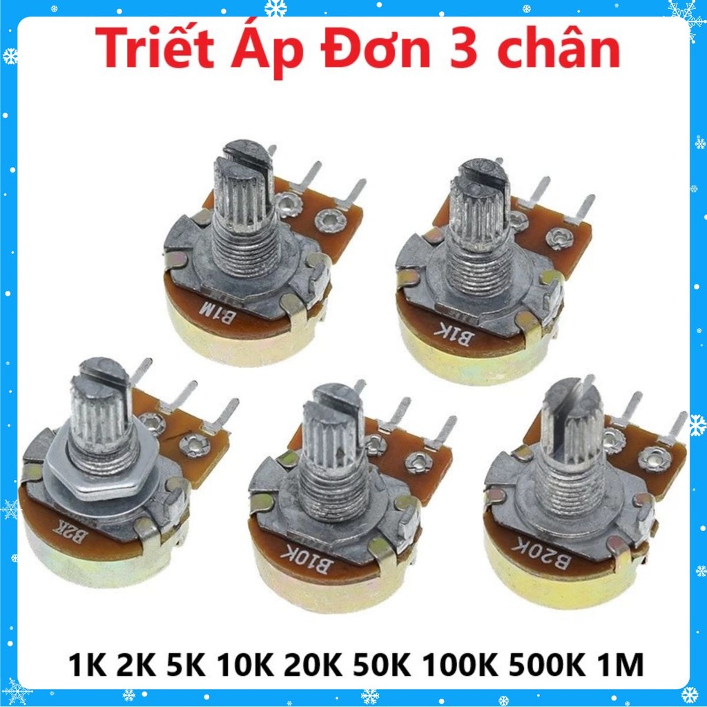 Triết Áp Đơn 3 chân 1K 2K 5K 10K 20K 50K 100K 500K 1M chất lượng cao, biến trở Volum