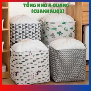GIỎ ĐỰNG CHĂN ĐA NĂNG CHỐNG THẤM NƯỚC - Túi Đựng Chăn Bằng Vải Có Khung Thép,Túi Vải Đựng Đồ Gấp Gọn Có Dây Rút