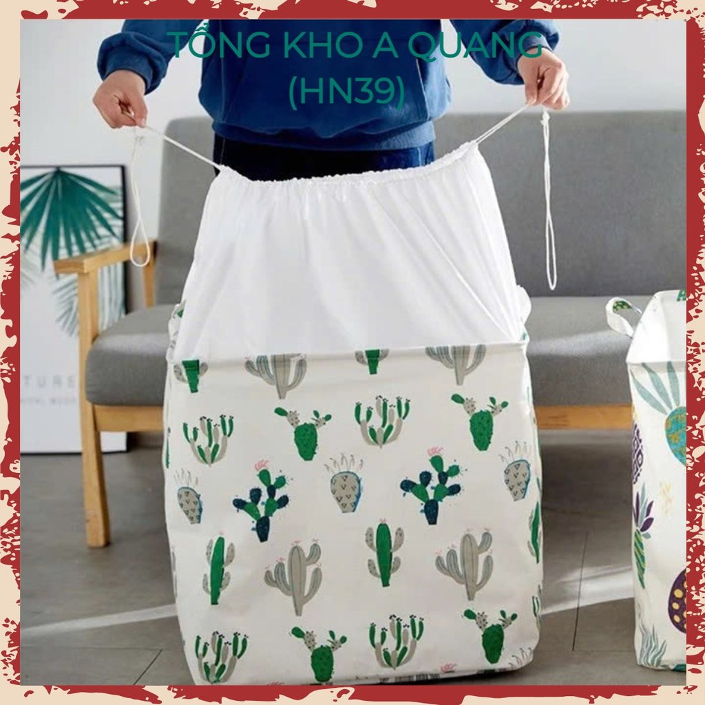 TÚI VẢI GẤP GỌN ĐỰNG QUẦN ÁO ĐỒ DƠ - Giỏ Vải Gấp Gọn Có Dây Rút Tiện Lợi Bền Đẹp,Túi Đựng Đồ Bằng Vải Khung Sắt