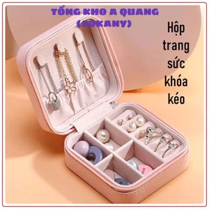 HỘP ĐỰNG ĐỒ TRANG SỨC DU LỊCH NHỎ GỌN - Hộp Trang Sức Chất Liệu Da Pu Cao Cấp,Hộp Đựng Đồ Bảo Quản Trang Sức 5 Ngăn