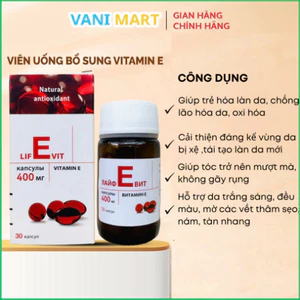 Chính Hãng - [ CHÍNH HÃNG ] Viên Uống Vitamin E Đỏ Zen.tiva 400mg (Made in Russia) Làm đẹp, trắng da, chống lão hoá hộp